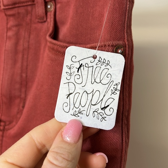 NWT Free People Red Skinny Jeans- 25 or 0 - Picture 4 of 7